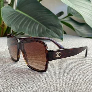 Authentic CHANEL 5385 Sunglasses - Tortoise Shell Acetate - Free Shipping